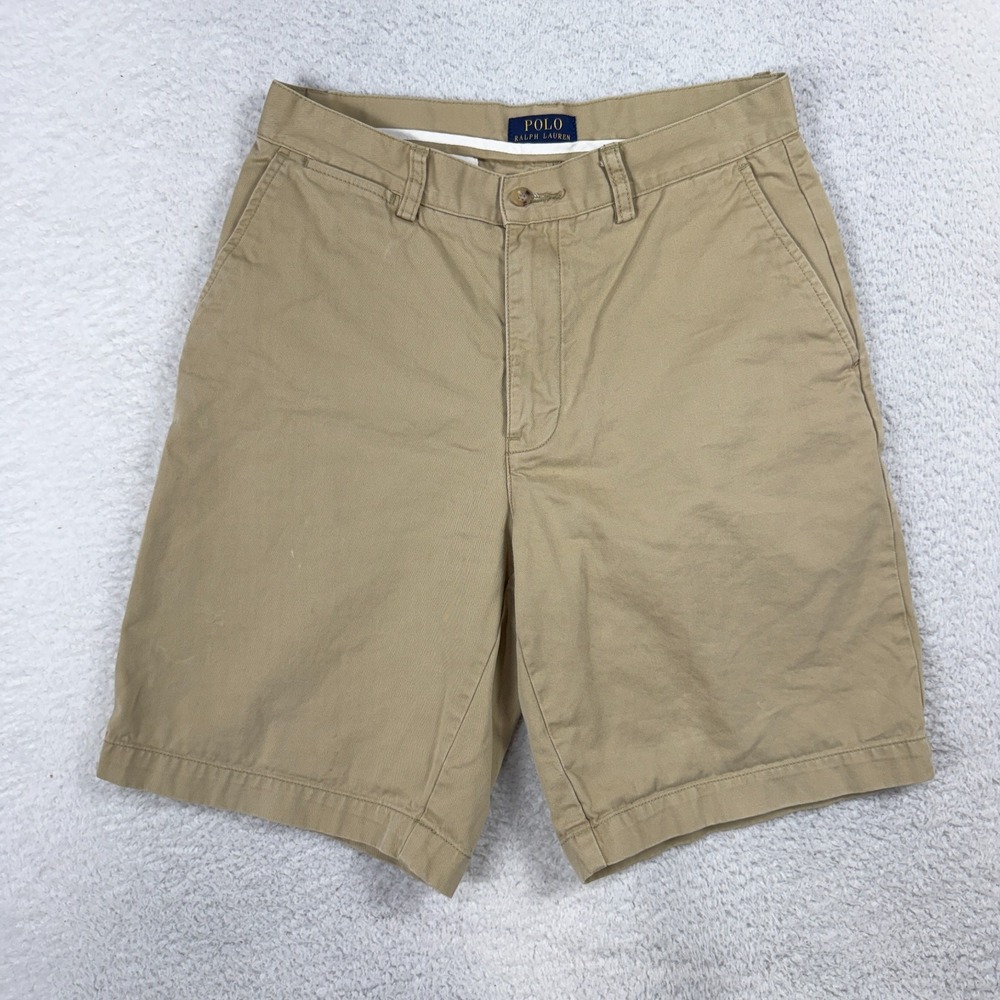 Vintage Polo Ralph Lauren Chino Shorts Size 30 (W30"x9) 100% Cotton Tan Brown